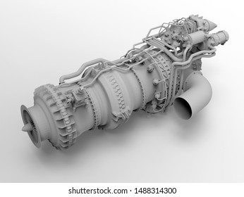 3D rendering - large detailed engine