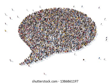 3d Rendering Large Group People Gathered Stock Illustration 1386861197 