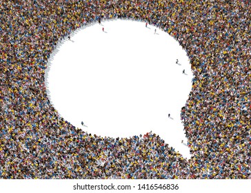 Large Group People Seen Above Gathered Stock Illustration 241407796 ...