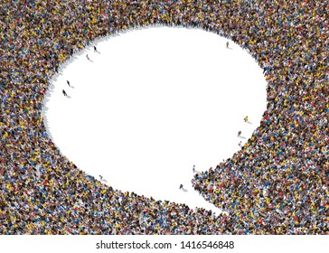 Large Group People Seen Above Gathered Stock Illustration 241407796 