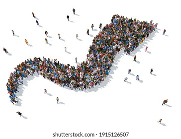 3d Rendering Large Group People Gathered Stock Illustration 1927812929 ...