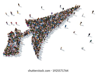 Large Group People Seen Above Gathered Stock Illustration 309509678