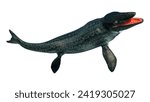 3D rendering of a large marine extinct reptile Mosasaur isolated on white background