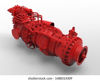 3D rendering - large red engine
