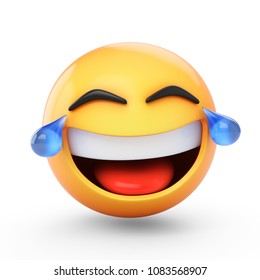 3d Rendering Laughing Emoji Tears Isolated Stock Illustration ...