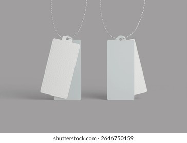 3D Rendering Leather Keychain Tag Mockup
