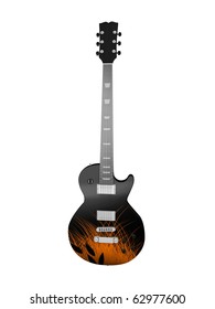 3d rendering Les Paul electric guitar isolated on white background.