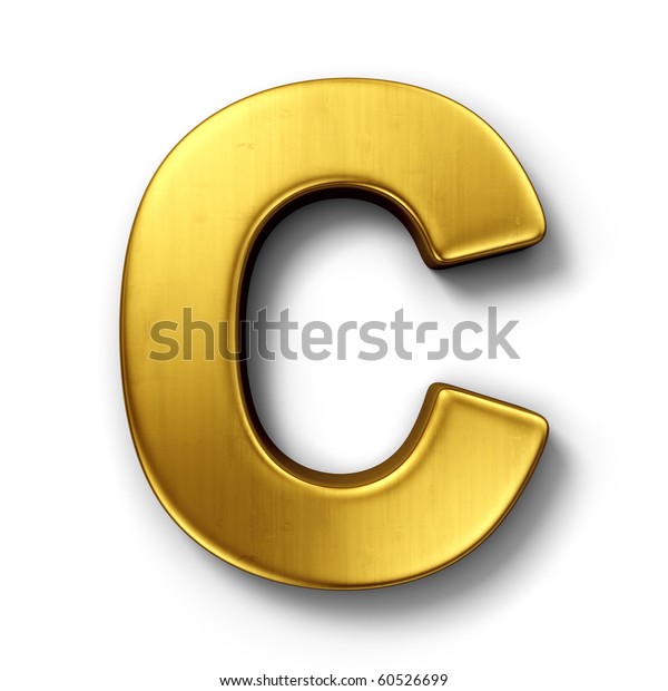 3d Rendering Letter C Gold Metal Stock Illustration 60526699