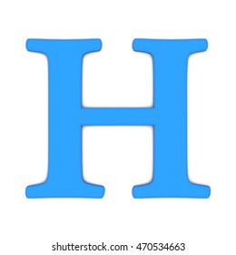 3d Rendering Letter H Blue On Stock Illustration 470534663