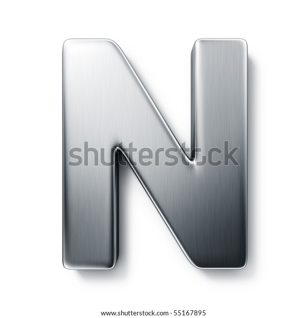 3d Rendering Letter N Brushed Metal Stock Illustration 55167895