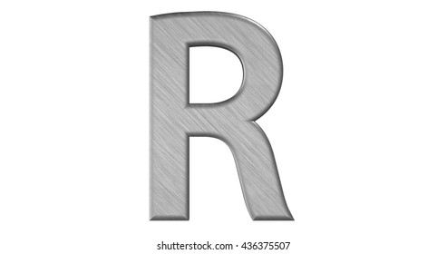 3d Rendering Letter R Brushed Metal Stock Illustration 436375507 