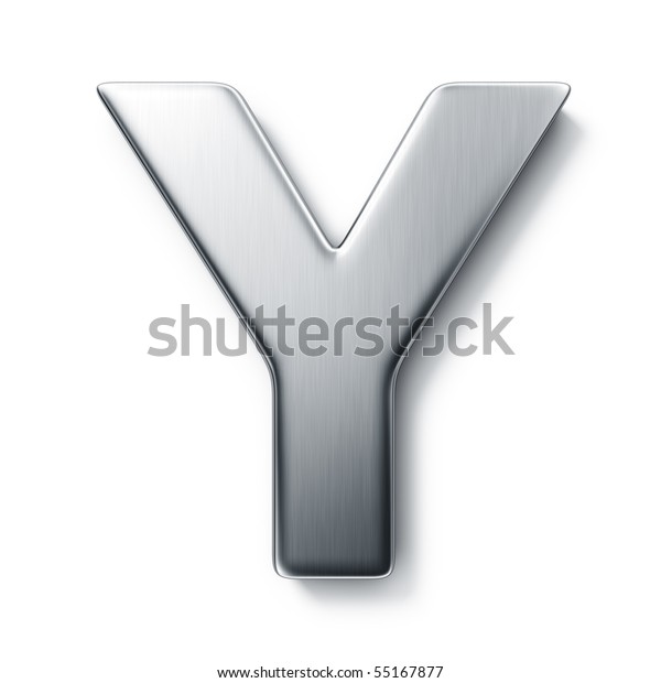 3d Rendering Letter Y Brushed Metal Stock Illustration 55167877