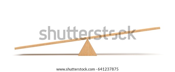 3d Rendering Light Wooden Seesaw Left Stock Illustration 641237875