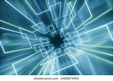 3D rendering ligjting science space