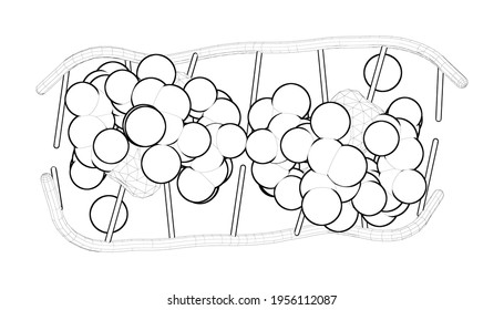 3D Rendering As A Line Drawing Of A Biological Molecule. Cooperative Recognition Of T:T Mismatch By Echinomycin Causes Structural Distortions In DNA Duplex