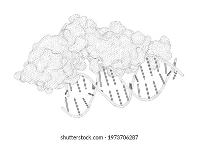 3D Rendering As A Line Drawing Of A Molecule. Cryptic Glucocorticoid Receptor-binding Sites Pervade Genomic NF-kappa B Response Elements.