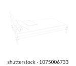 3d rendering of a lined bed on a white background
