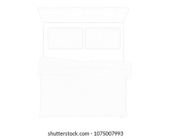 3d rendering lined bed