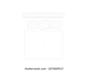 3d rendering lined bed