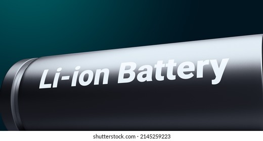 3D Rendering Lithium Ion Battery, Li-Ion Batteries Supply Manufacturing For Electric Vehicle (EV) Concept, Industrial Car Technology Illustration