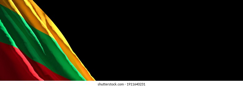 3D rendering of the Lithuania national flag - Shutterstock ID 1911640231