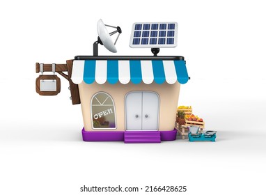 3d rendering of Local farmer produce shop. Clipping path included - Powered by Shutterstock