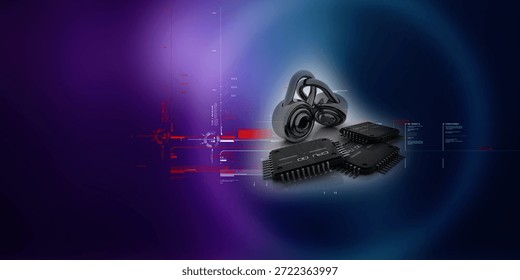 3d rendering lock protected microchips

