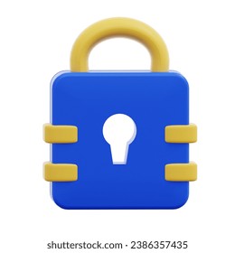 3d rendering locked icon illustration