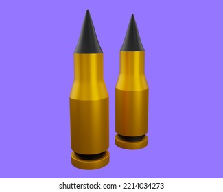 3D Rendering  Long Gun Caliber Ammunition Icon