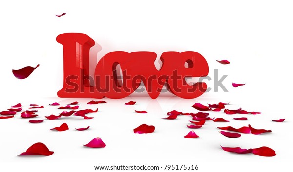 3d Rendering Love Sprinkle Roses White Stock Illustration 795175516 ...