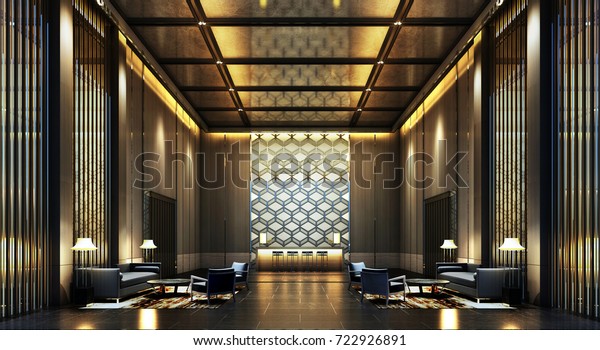 3D Rendering luxury lobby\
Hotel