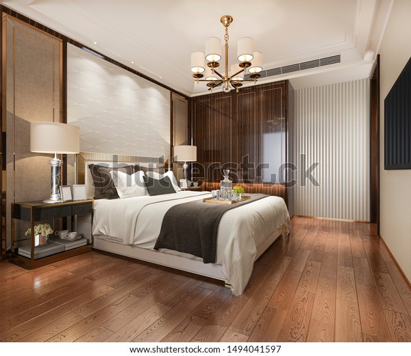 3d Rendering Luxury Modern Bedroom Suite Buildings