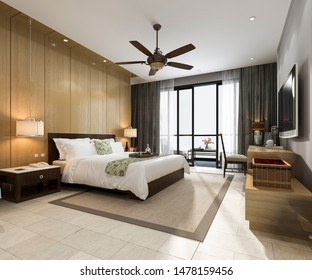 3d Rendering Luxury Tropical Bedroom Suite In Resort Hotel And Resort