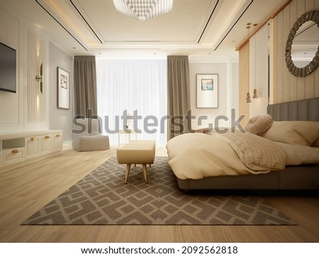 3D Rendering of Magnificent and Exquisite Master Bedroom Interior Design