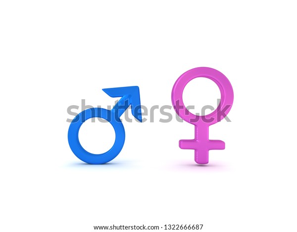 3d Rendering Male Female Gender Symbols Stock Illustration 1322666687