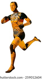 3D rendering of a male robot isolated on white background