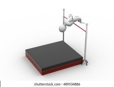 3d rendering of 3d man high jump