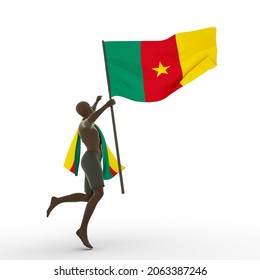 3d Rendering Man Holding Cameroonian Flag Stock Illustration 2063387246 ...