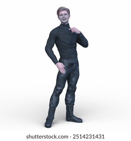 3D rendering of a man posing