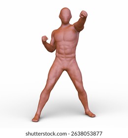 3D rendering of a man posing