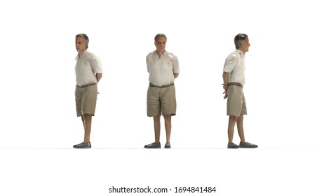3d Rendering Man Standing Looking His Stock Illustration 1694841484