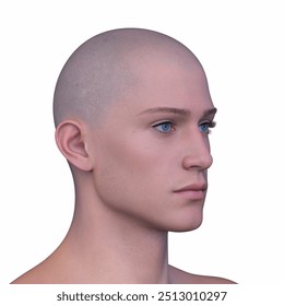 3D rendering of a man's face close-up