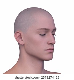 3D rendering of a man's face close-up