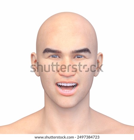 3D rendering of a man's face close-up