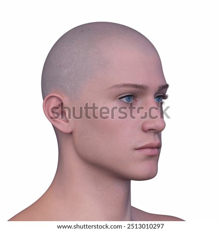 3D rendering of a man's face close-up