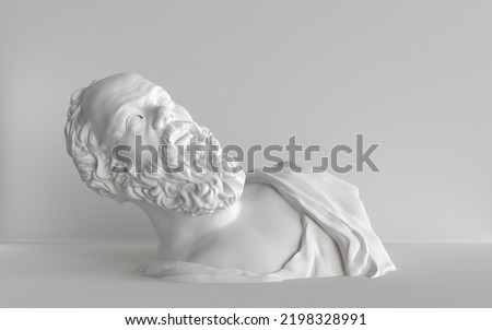 3D rendering Marble statue of the Great ancient Greek philosopher Socrates