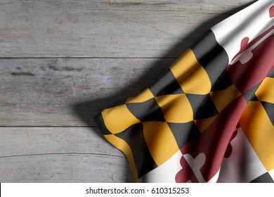 3d Rendering Of A Maryland State Flag Waving