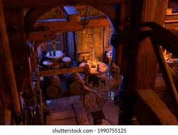 3D Rendering Of A Medieval Tavern Interior