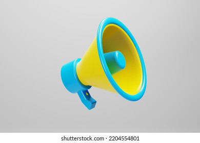 3d rendering megaphone with yellow and blue color isolated on white background - Shutterstock ID 2204554801