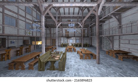 3D Rendering Of The Mess Hall